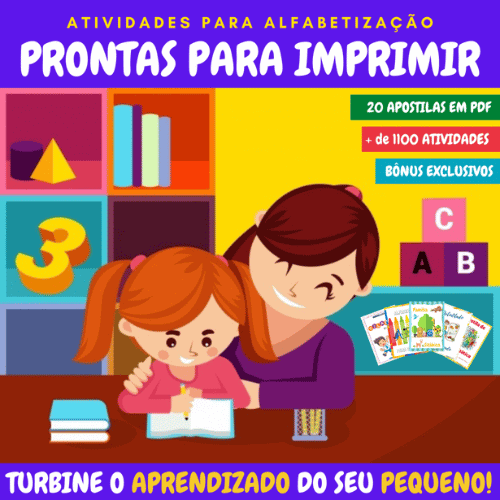 atividades pedagógicas PDF prontas para imprimir para os filhos ou alunos.