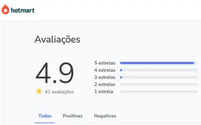 Avaliações na Hotmart dos alunos do curso de informática online da Expert Cursos