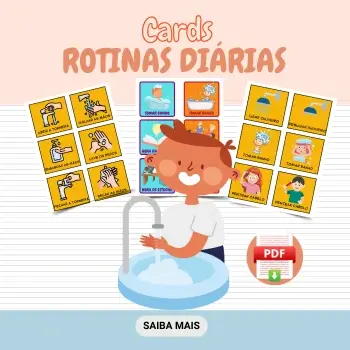 Cards rotinas diárias infantis para imprimir.