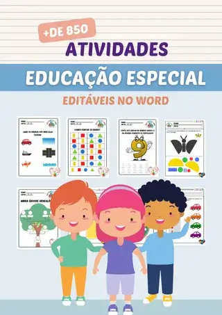 Mais de 850 Atividades para Educação Especial infantil em PDF e Word editável para imprimir.