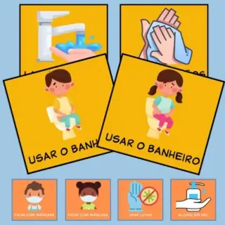 Cards Rotina diaria infantil em pdf para imprimir.