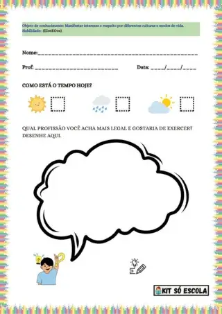 Atividades de Ciências humanas para crianças.