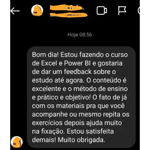 Avaliações positivas de alunos na Hotmart.
