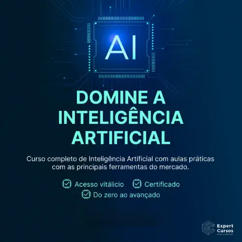 Curso de IA da Expert Cursos, ferramentas de IA e produtividade.