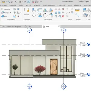 Projeto de construção feito no Revit
