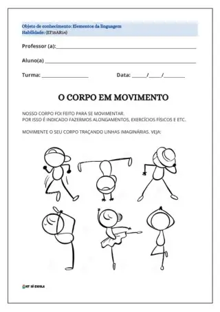 Exemplo de atividade de arte do 1º ano alinhada à BNCC, pronta para imprimir