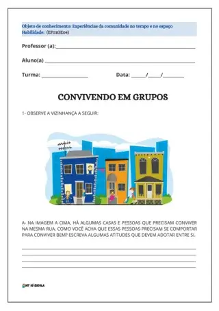 Exemplo de atividade de Geografia do 1º ano do Ensino Fundamental